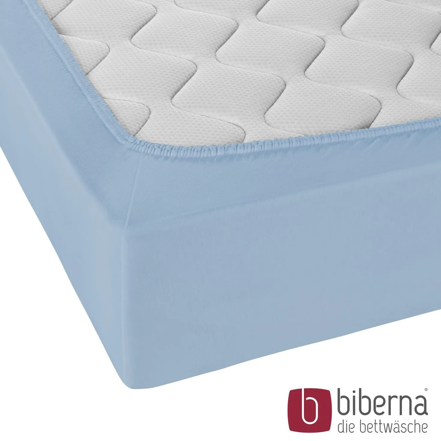 biberna Jersey-Elastic-Spannbetttuch eisblau, 1x 140x200 cm - 160x220 cm