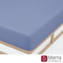 biberna Jersey-Elastic-Spannbetttuch blau, 1x 90x190 cm - 100x220 cm