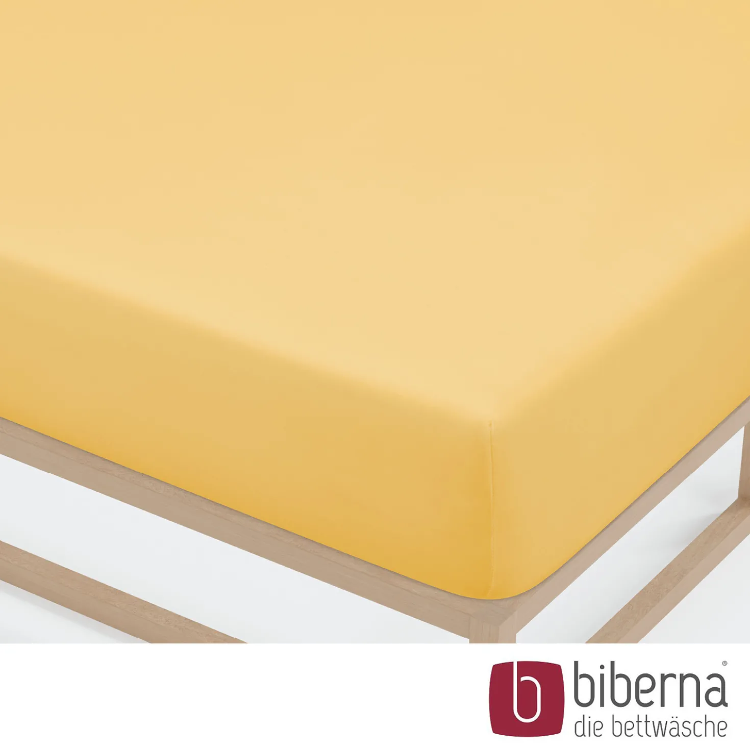 biberna Jersey-Elastic-Spannbetttuch honig, 1x 90x190 cm - 100x220 cm