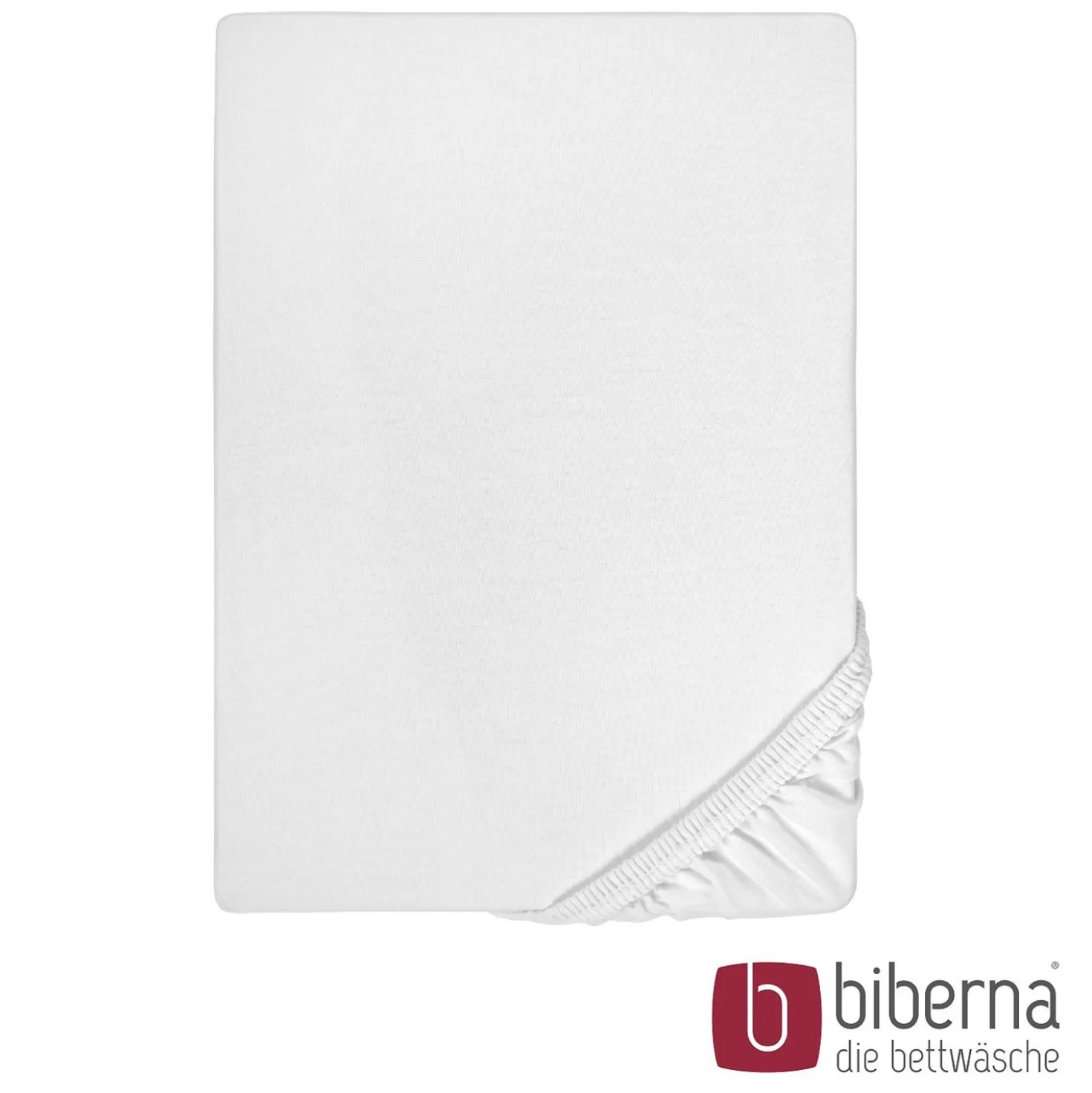 biberna Jersey-Elastic-Spannbetttuch weiss, 1x 90x190 cm - 100x220 cm
