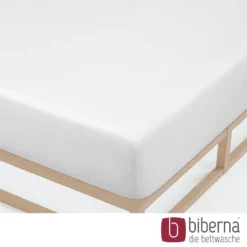 biberna Jersey-Elastic-Spannbetttuch weiss, 1x 90x190 cm - 100x220 cm