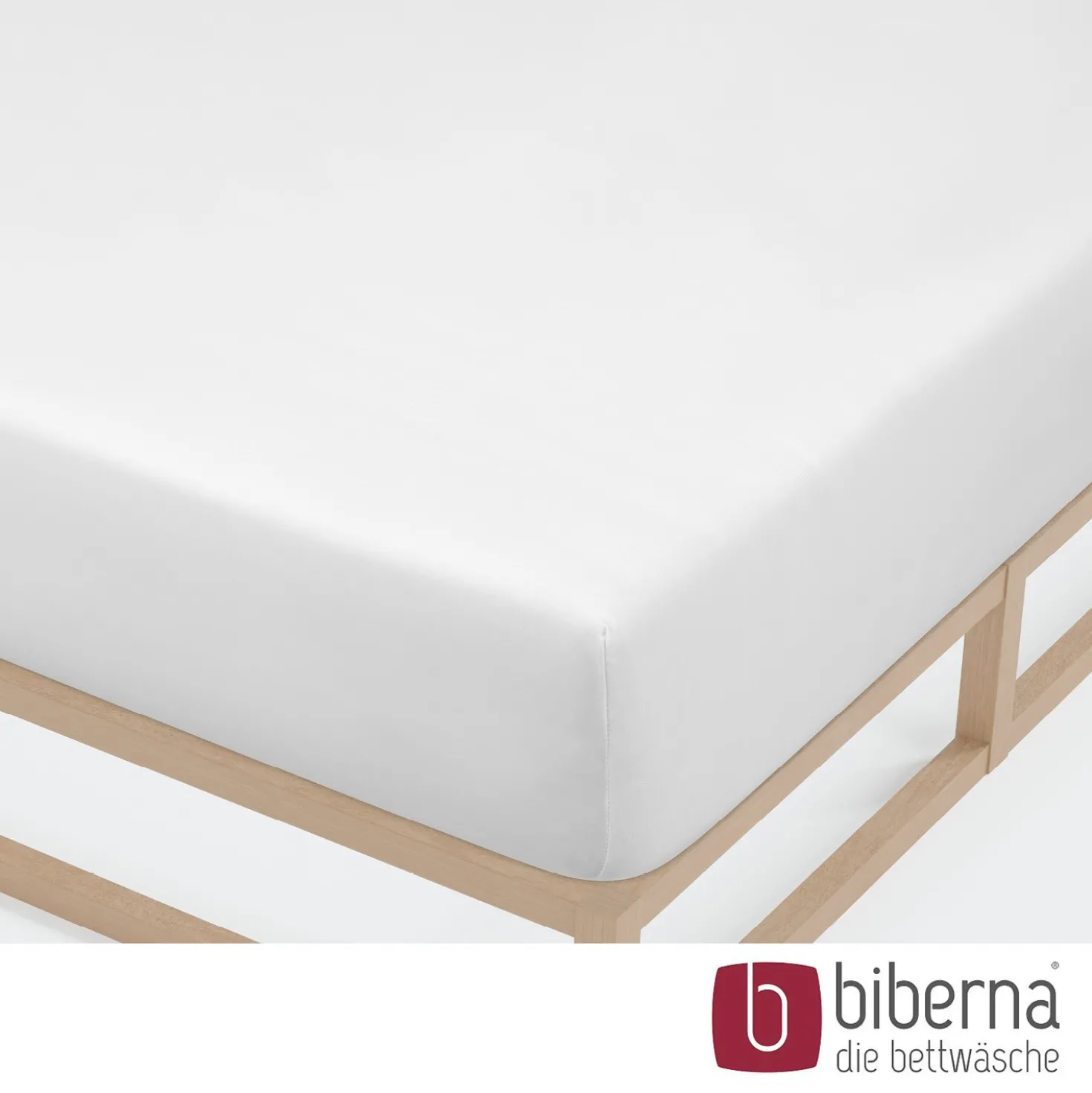 biberna Jersey-Elastic-Spannbetttuch weiss, 1x 90x190 cm - 100x220 cm