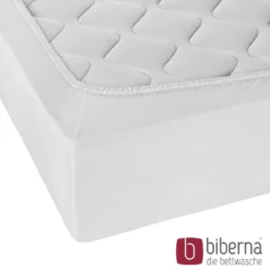biberna Jersey-Elastic-Spannbetttuch weiss, 1x 90x190 cm - 100x220 cm