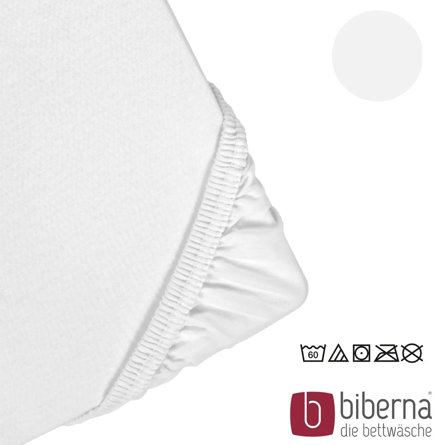 biberna Jersey-Elastic-Spannbetttuch weiss, 1x 90x190 cm - 100x220 cm