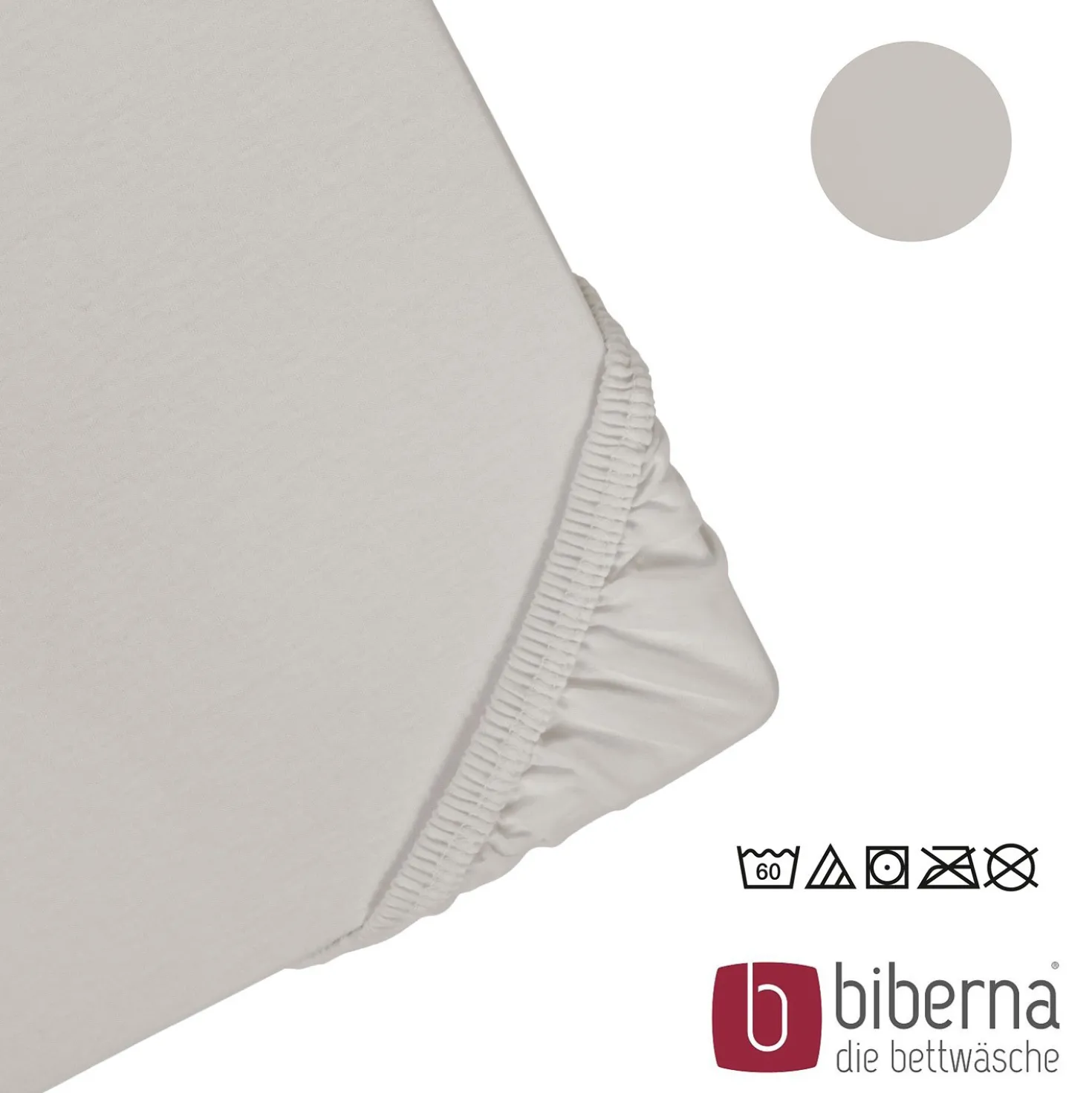 biberna Jersey-Elastic-Spannbetttuch sturmgrau, 1x 90x190 cm - 100x220 cm