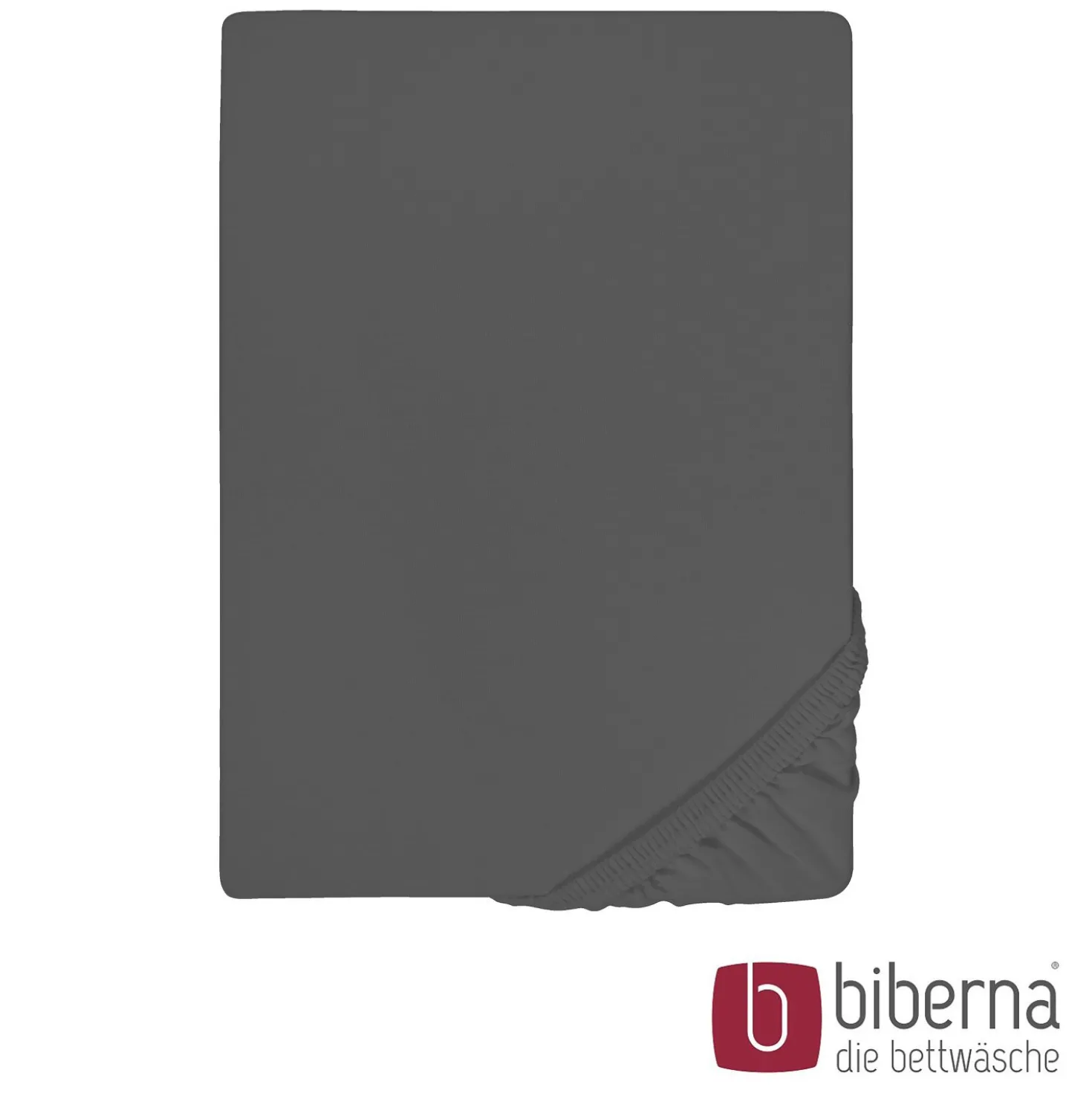biberna Jersey-Elastic-Spannbetttuch titanium, 1x 90x190 cm - 100x220 cm