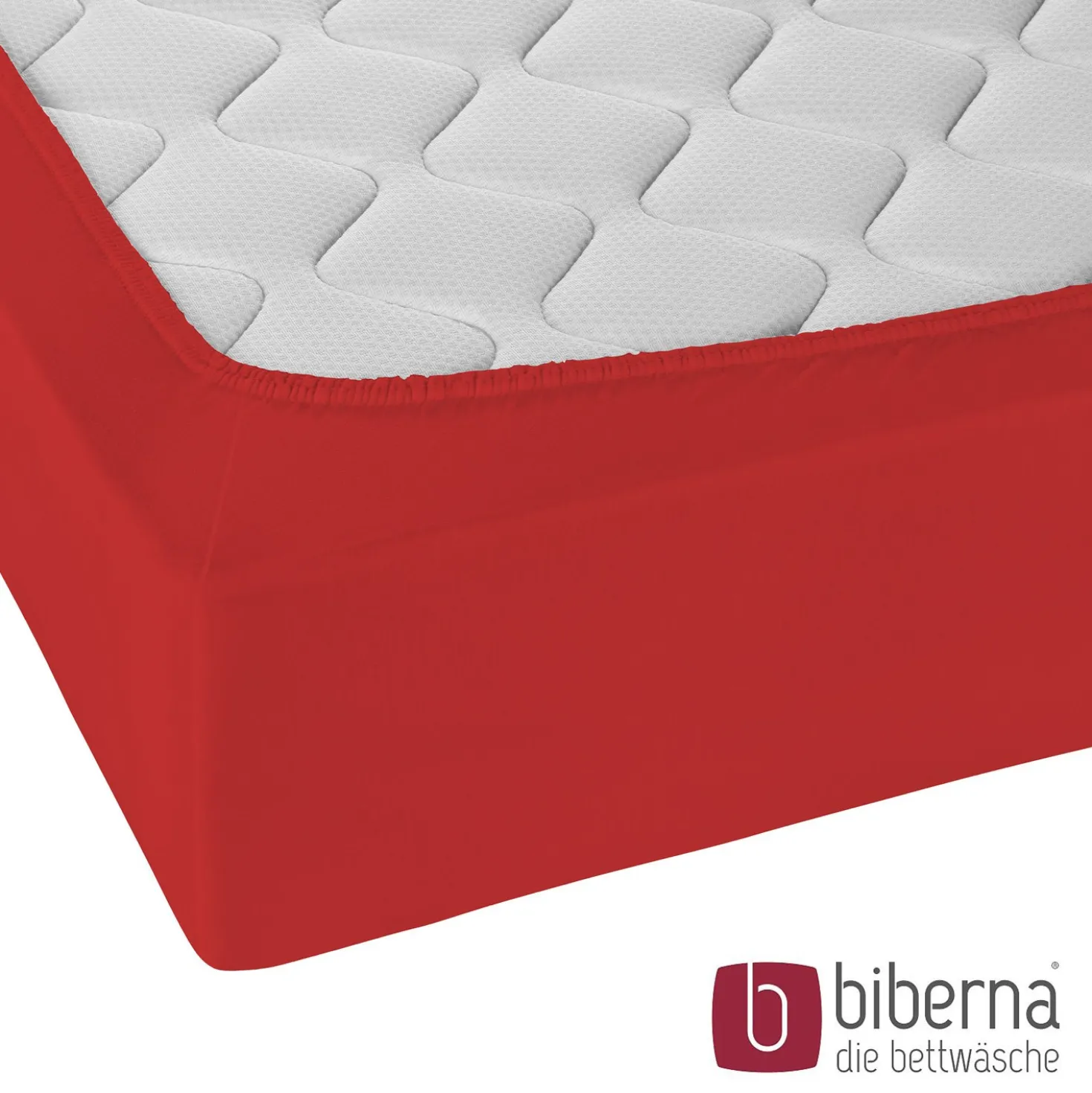 biberna Jersey-Elastic-Spannbetttuch rot, 1x 90x190 cm - 100x220 cm