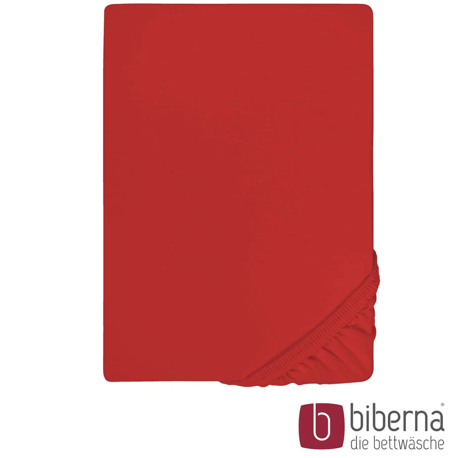biberna Jersey-Elastic-Spannbetttuch rot, 1x 90x190 cm - 100x220 cm