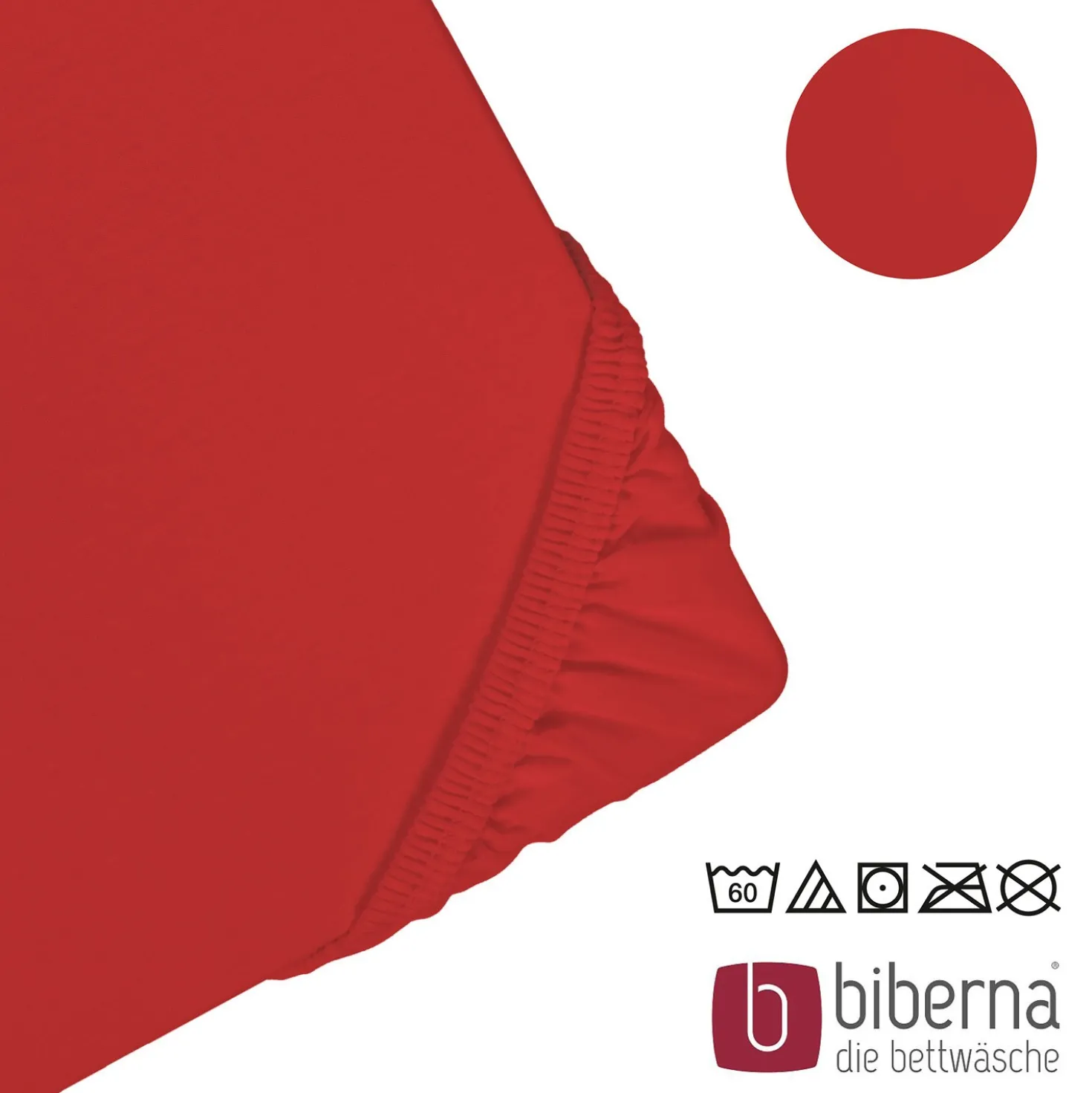 biberna Jersey-Elastic-Spannbetttuch rot, 1x 90x190 cm - 100x220 cm