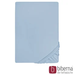 biberna Jersey-Elastic-Spannbetttuch eisblau, 1x 90x190 cm - 100x220 cm