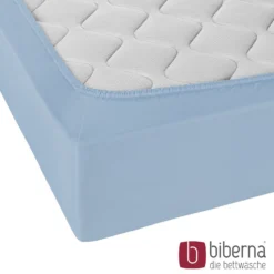 biberna Jersey-Elastic-Spannbetttuch eisblau, 1x 90x190 cm - 100x220 cm