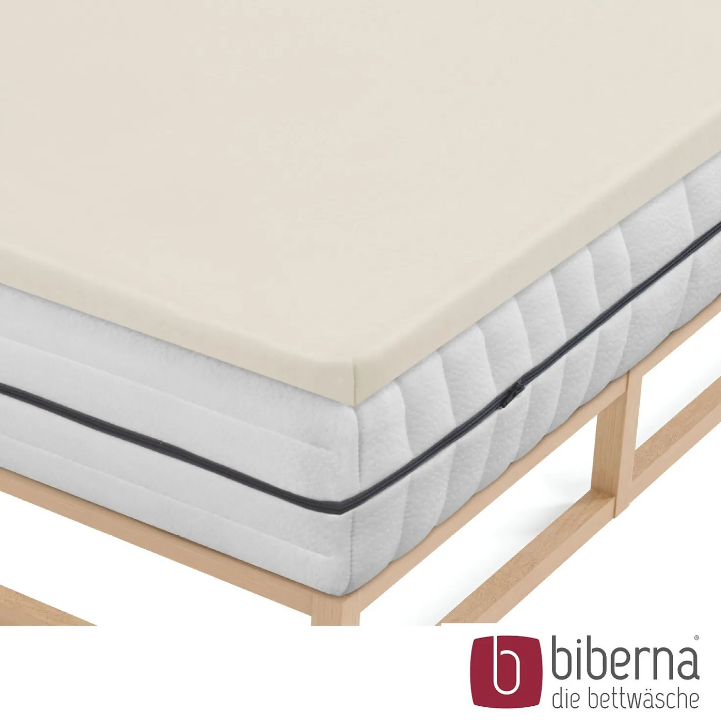 biberna Jersey-Elastic-Topper-Spannbetttuch grau, 1x 180x200 cm - 200x220 cm