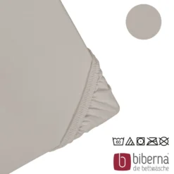 biberna Jersey-Elastic-Topper-Spannbetttuch sturmgrau, 1x 180x200 cm - 200x220 cm