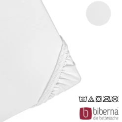 biberna Jersey-Elastic-Topper-Spannbetttuch weiss, 1x 180x200 cm - 200x220 cm