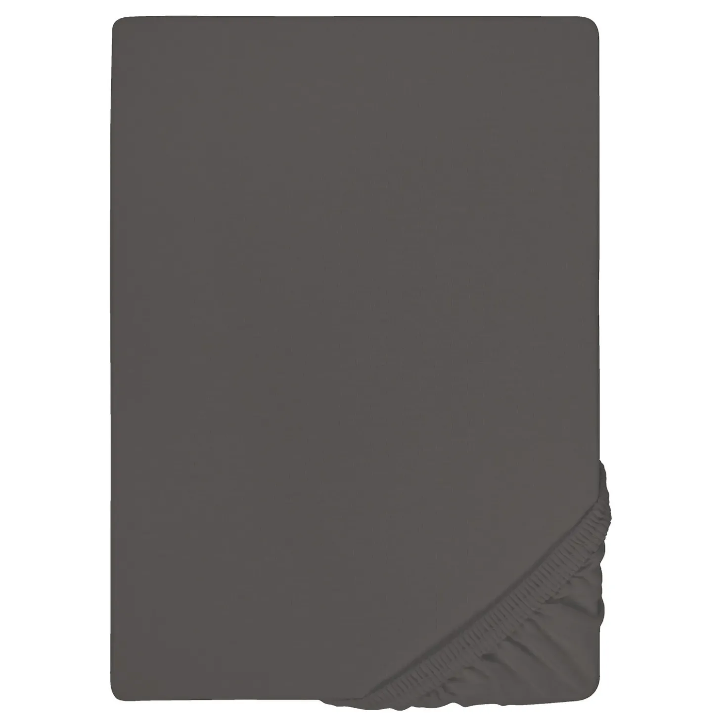 biberna Jersey-Elastic-Topper-Spannbetttuch dunkelgrau, 1x 140x200 cm - 160x220 cm