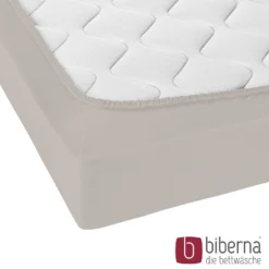 biberna Jersey-Elastic-Topper-Spannbetttuch sturmgrau, 1x 140x200 cm - 160x220 cm
