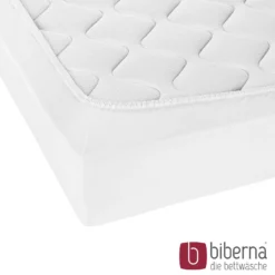biberna Jersey-Elastic-Topper-Spannbetttuch weiss, 1x 140x200 cm - 160x220 cm