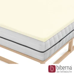 biberna Jersey-Elastic-Topper-Spannbetttuch perlmutt, 1x 180x200 cm - 200x220 cm