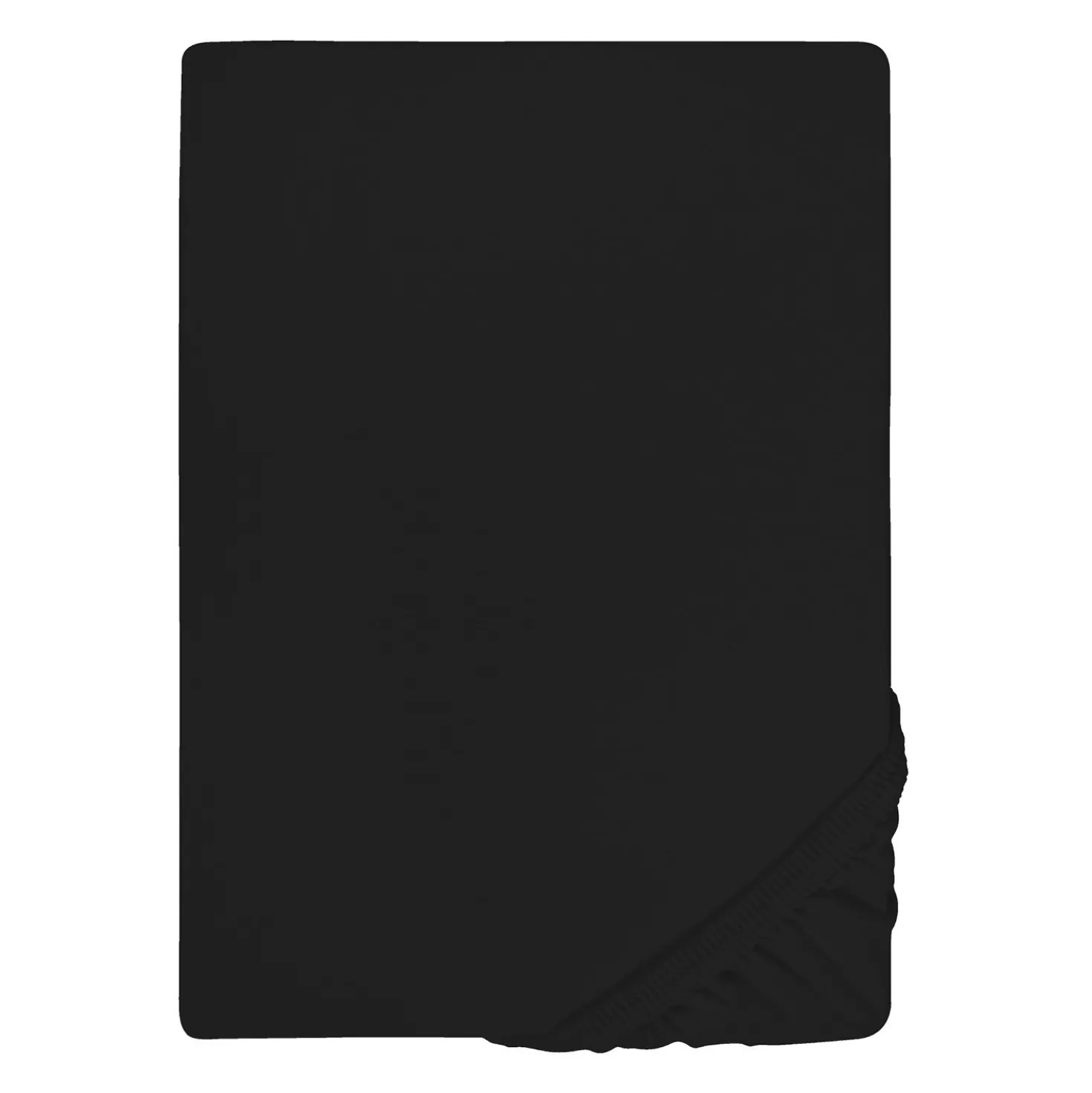 biberna Jersey-Elastic-Topper-Spannbetttuch schwarz, 1x 180x200 cm - 200x220 cm