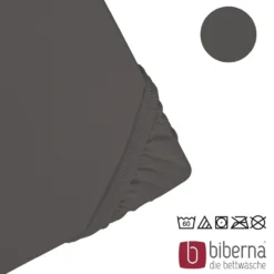 biberna Jersey-Elastic-Topper-Spannbetttuch dunkelgrau, 1x 180x200 cm - 200x220 cm
