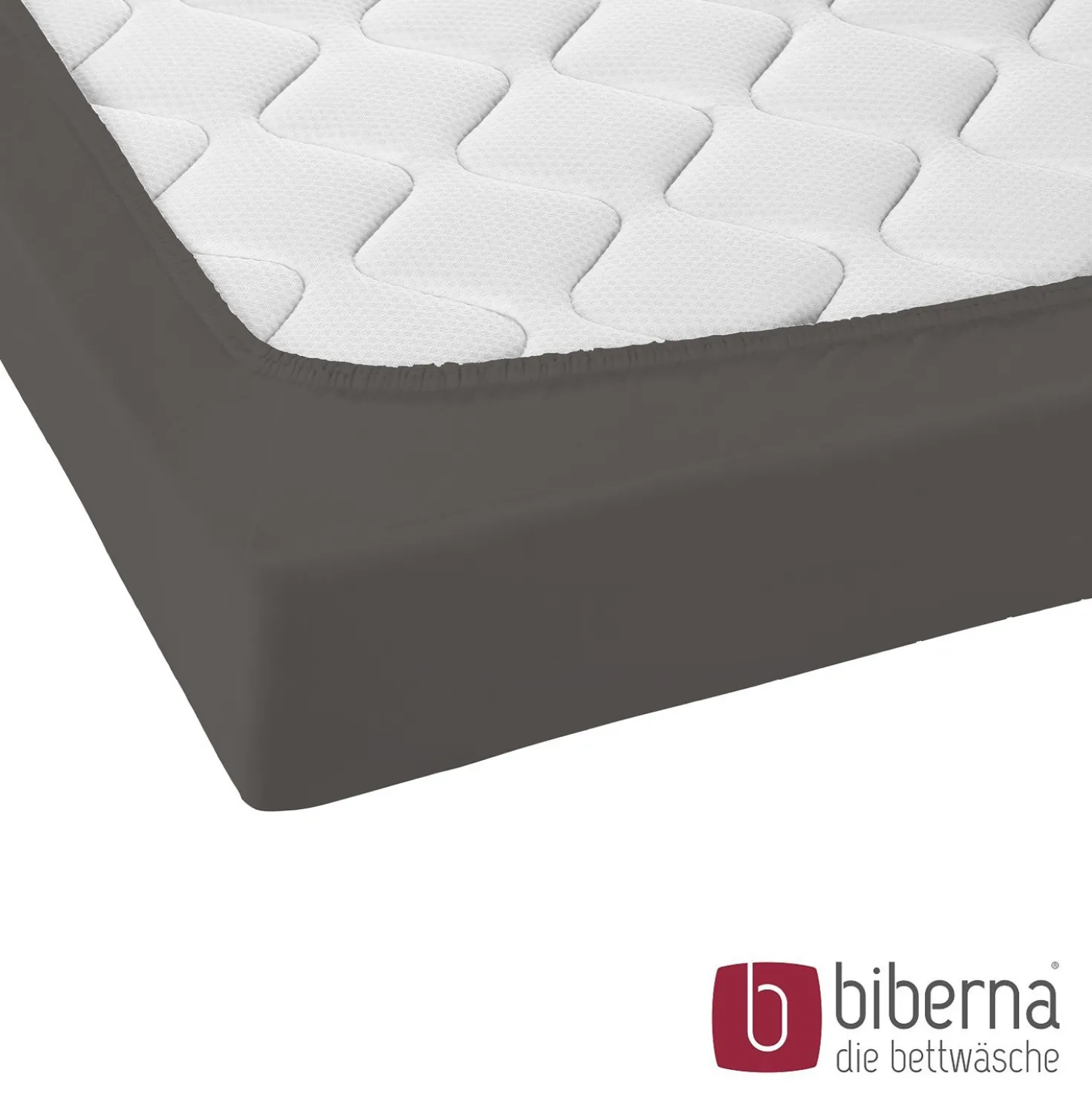 biberna Jersey-Elastic-Topper-Spannbetttuch dunkelgrau, 1x 90x190 cm - 100x220 cm