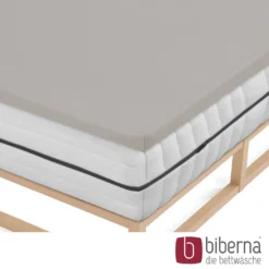 biberna Jersey-Elastic-Topper-Spannbetttuch sturmgrau, 1x 90x190 cm - 100x220 cm