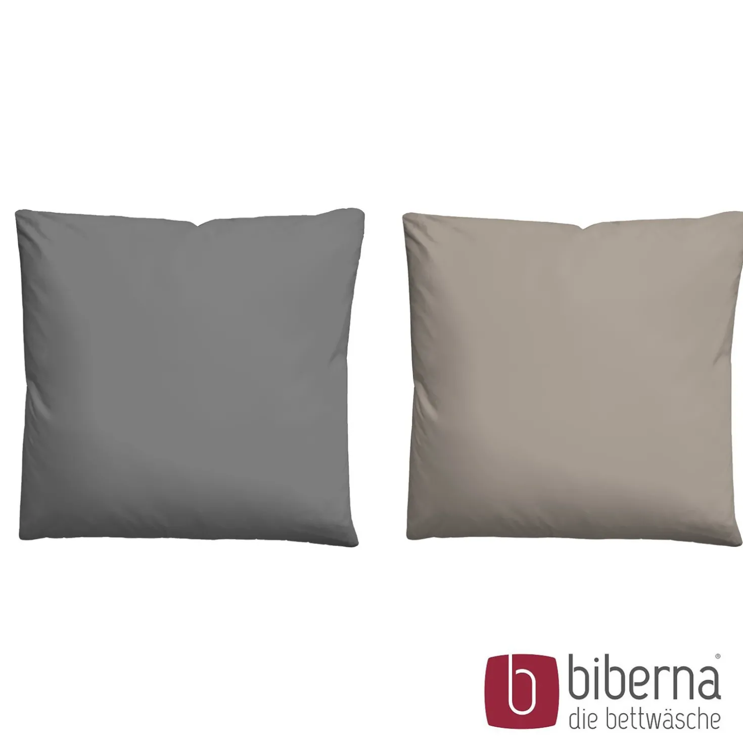 biberna Linon-Bettwäsche UNI taupe, 135x200 cm + 80x80 cm
