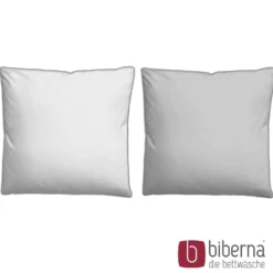 biberna Mako-Satin Bettwäsche FEINE STREIFEN sturmgrau, 155x200 cm + 80x80 cm