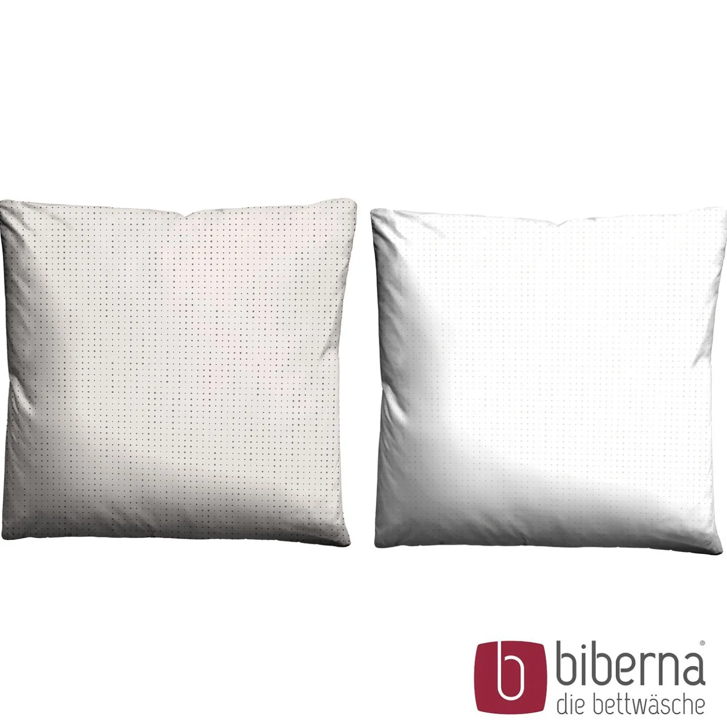 biberna Mako-Satin Bettwäsche PUNKTE - MIX & MATCH taupe, 155x220 cm + 80x80 cm