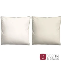 biberna Mako-Satin Bettwäsche FEINE STREIFEN natur, 135x200 cm + 80x80 cm