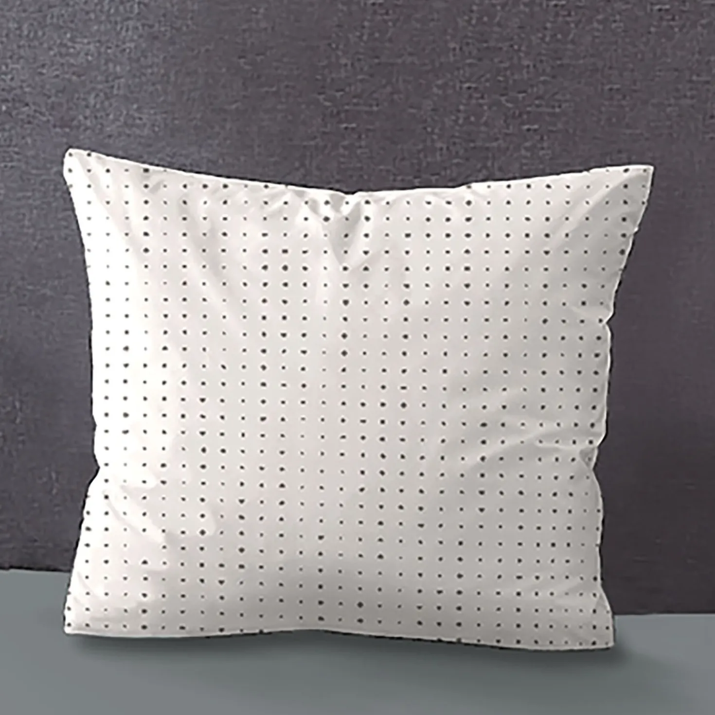 biberna Mako-Satin Kopfkissenbezug PUNKTE - MIX & MATCH taupe, 40x40 cm