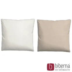 biberna Melange-Flanell Bettwäsche MELANGE UNI kitt, 135x200 cm + 80x80 cm
