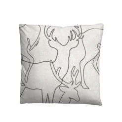 biberna Melange-Flanell Bettwäsche Hirsch grau, 155x220 cm + 80x80 cm