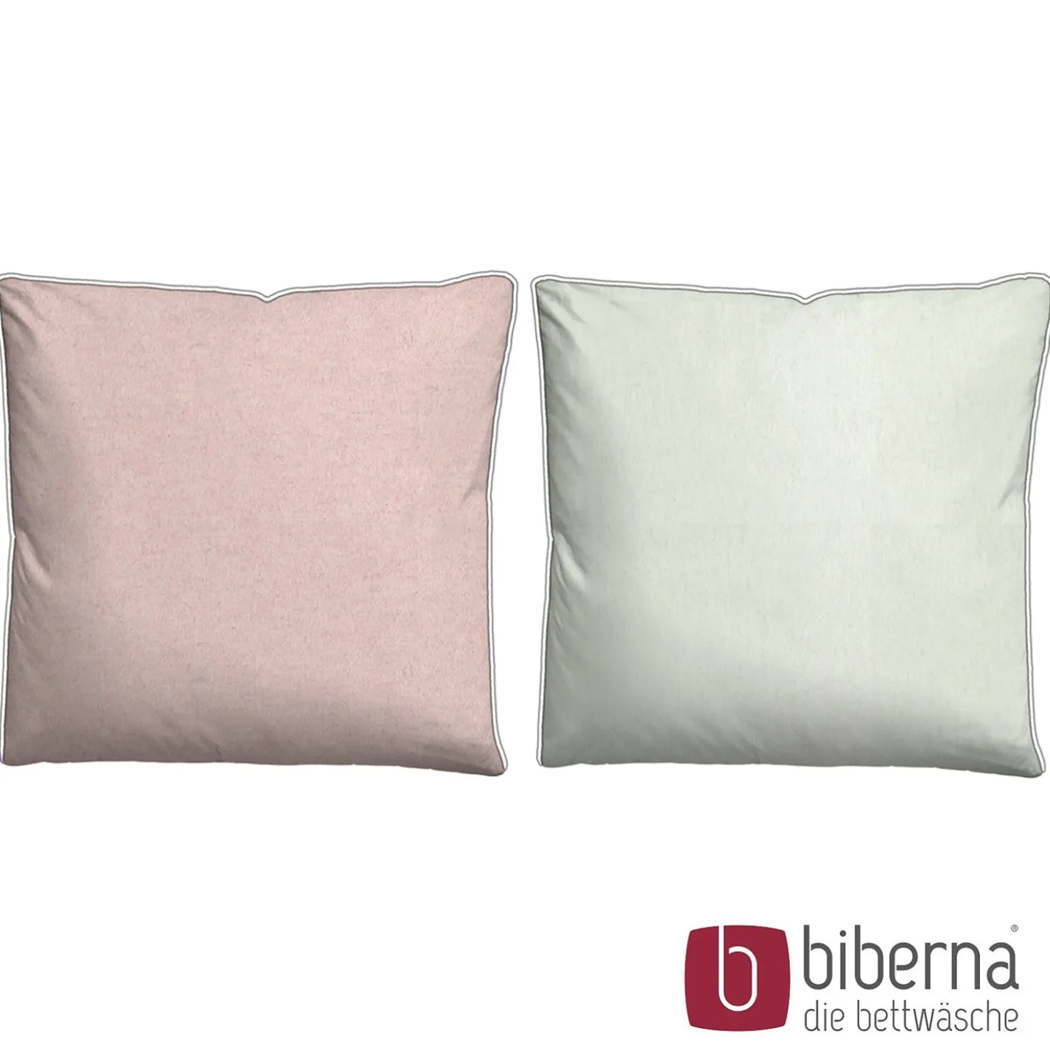 biberna Melange-Flanell Bettwäsche MELANGE UNI rose, 200x200 cm + 2x 80x80 cm