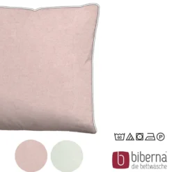 biberna Melange-Flanell Kopfkissenbezug MELANGE UNI rose, 40x40 cm