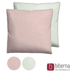 biberna Melange-Flanell Kopfkissenbezug MELANGE UNI rose, 40x40 cm