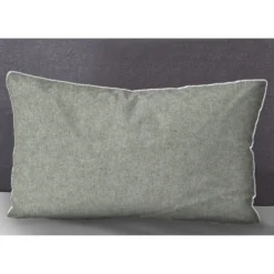 biberna Melange-Flanell Kopfkissenbezug MELANGE UNI sturmgrau, 40x60 cm
