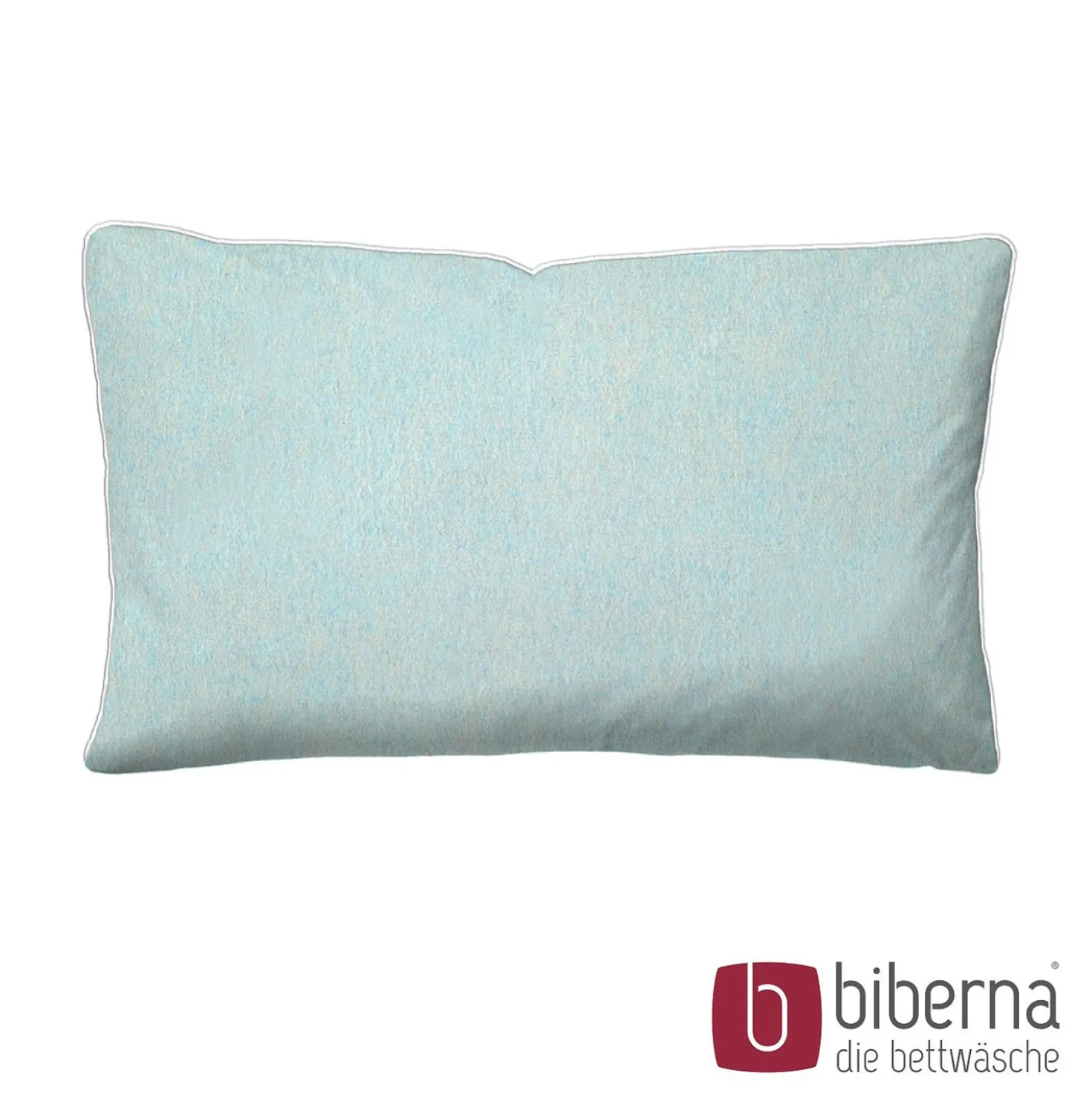 biberna Melange-Flanell Kopfkissenbezug MELANGE UNI ciel, 40x60 cm