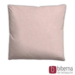 biberna Melange-Flanell Kopfkissenbezug MELANGE UNI rose, 80x80 cm