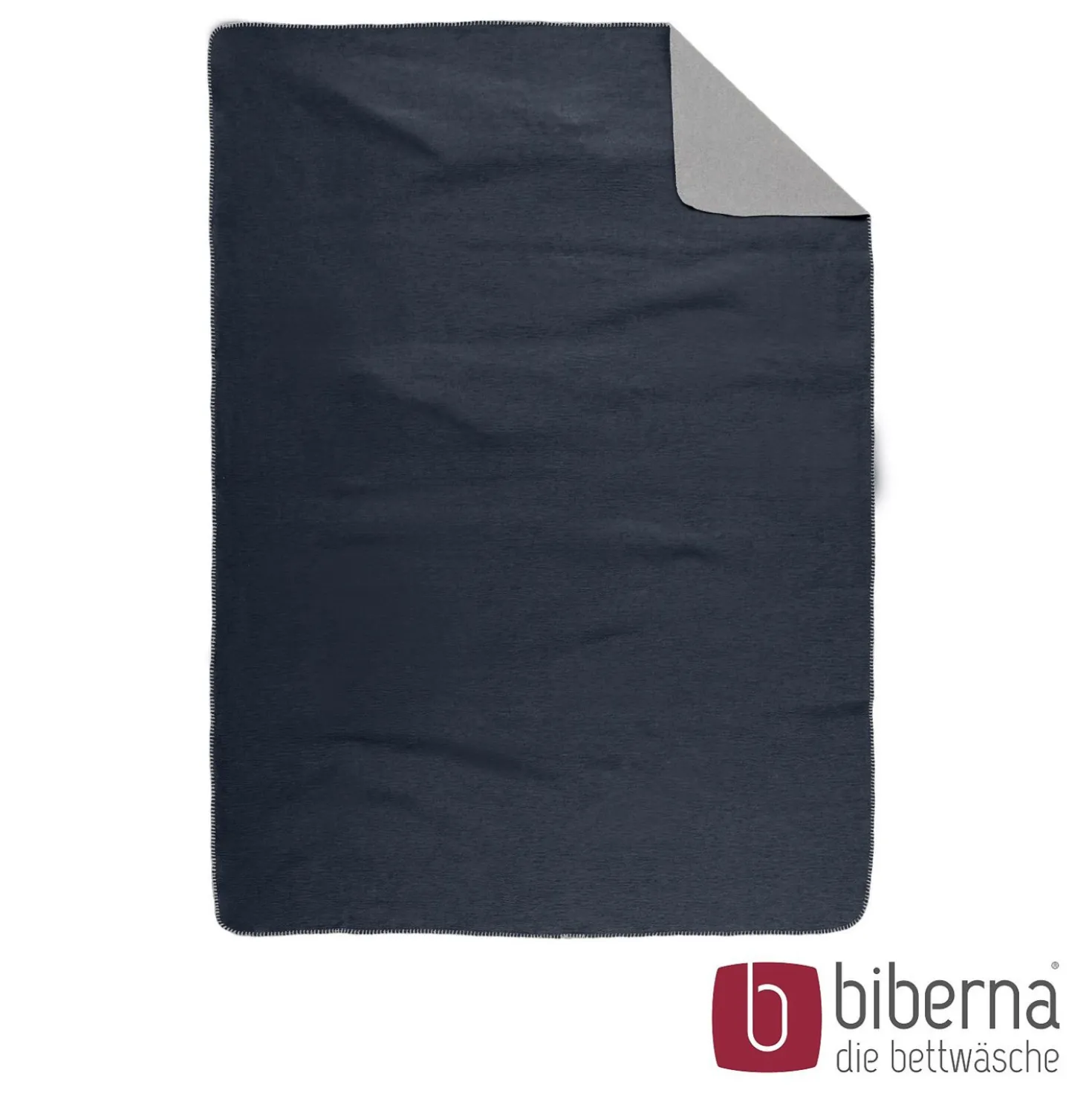 biberna Melange Wohndecke UNI marine, 150x200 cm