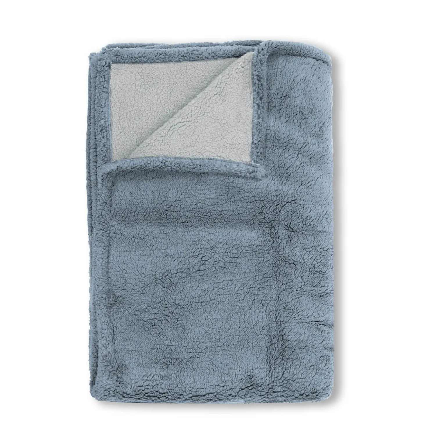 biberna Sherpa Wohndecke taubenblau, 150x200 cm