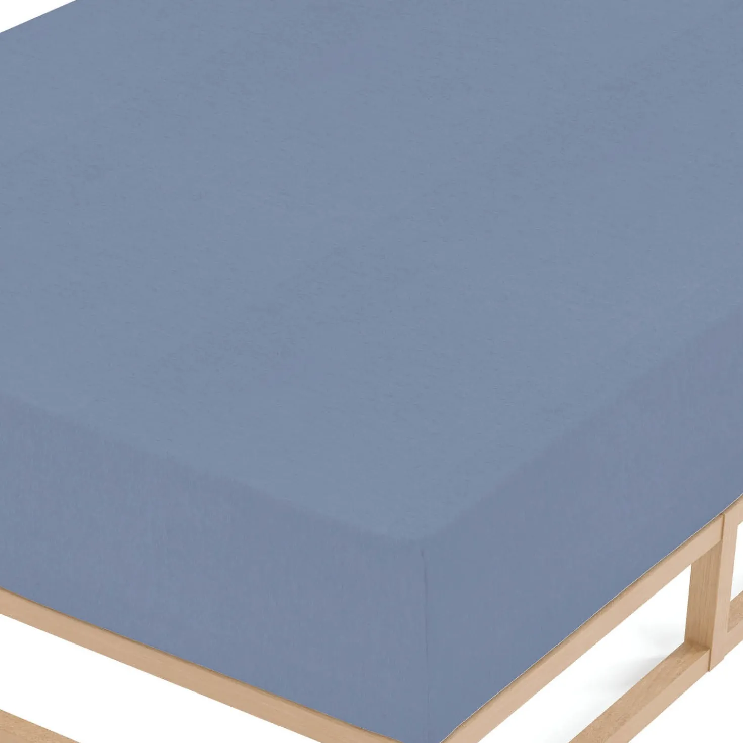 biberna Spannbetttuch Melange blau, 140x200 cm - 160x200 cm