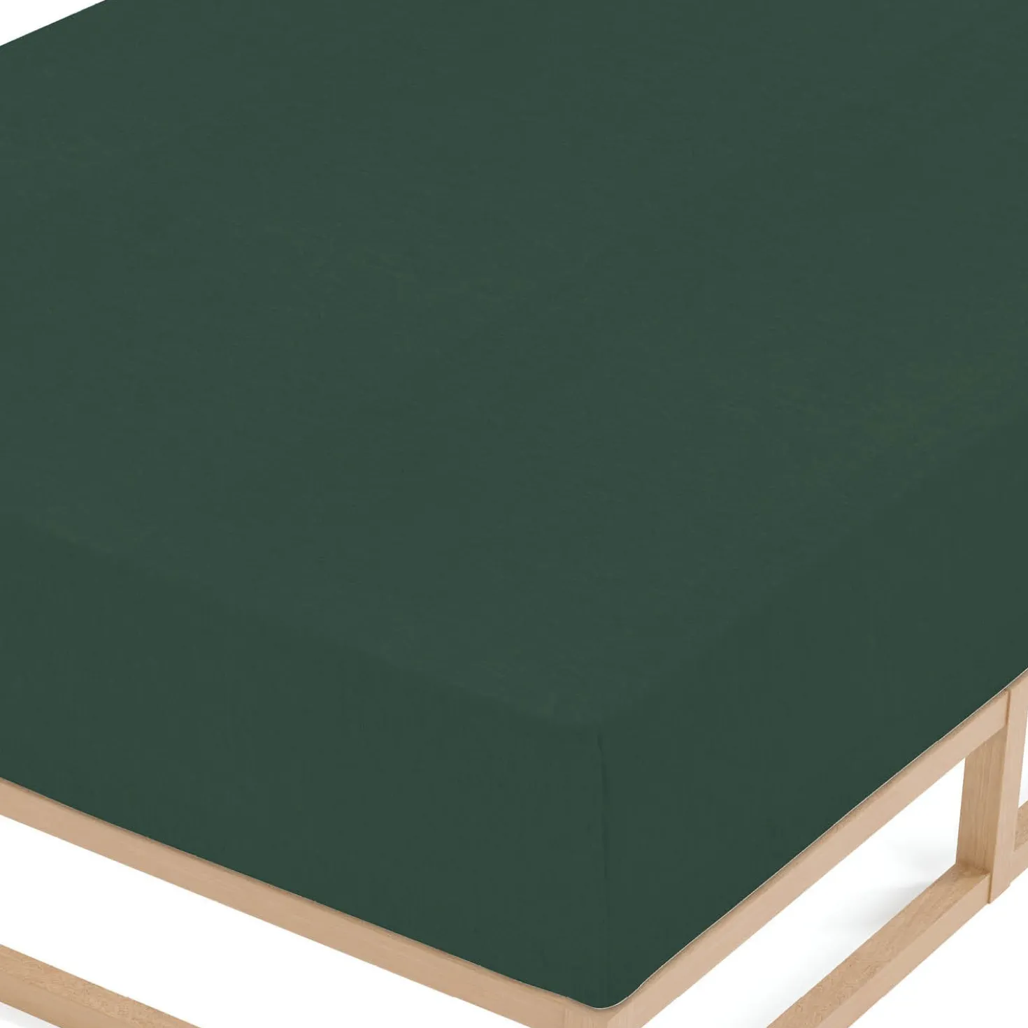 biberna Spannbetttuch Melange dunkelgrün, 140x200 cm - 160x200 cm