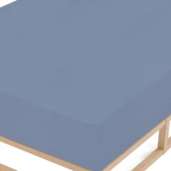 biberna Spannbetttuch Melange blau, 180x200 cm - 200x200 cm