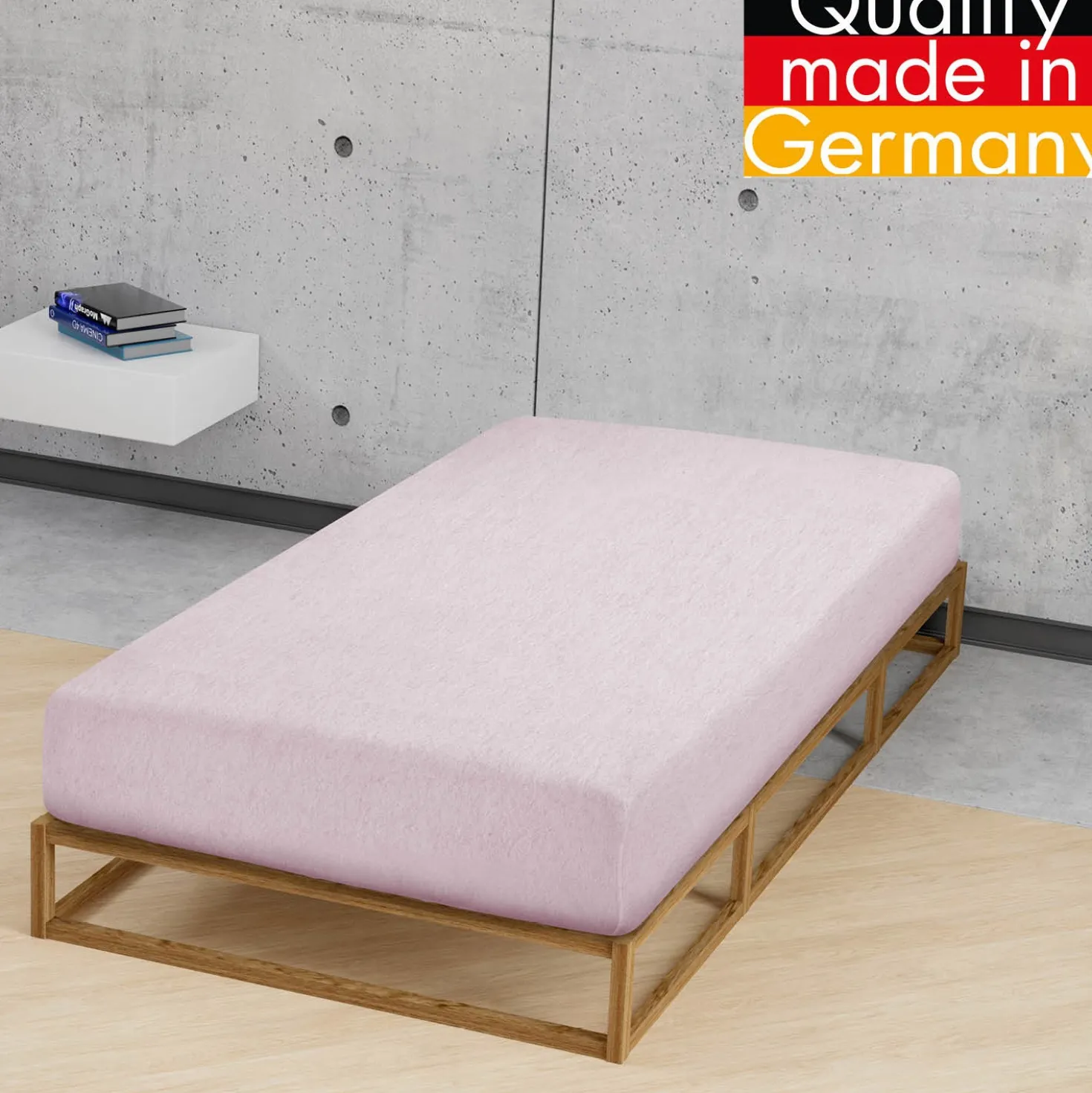 biberna Spannbetttuch Melange rose, 180x200 cm - 200x200 cm
