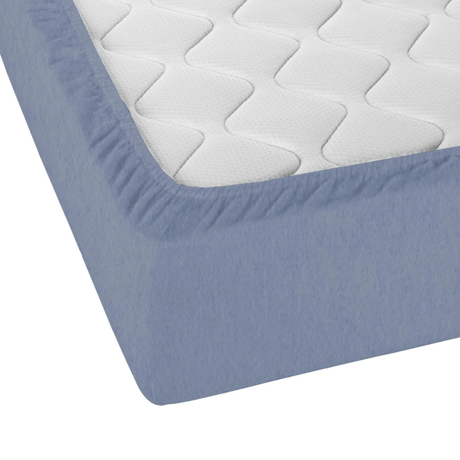 biberna Spannbetttuch Melange blau, 90x190 cm - 100x200 cm