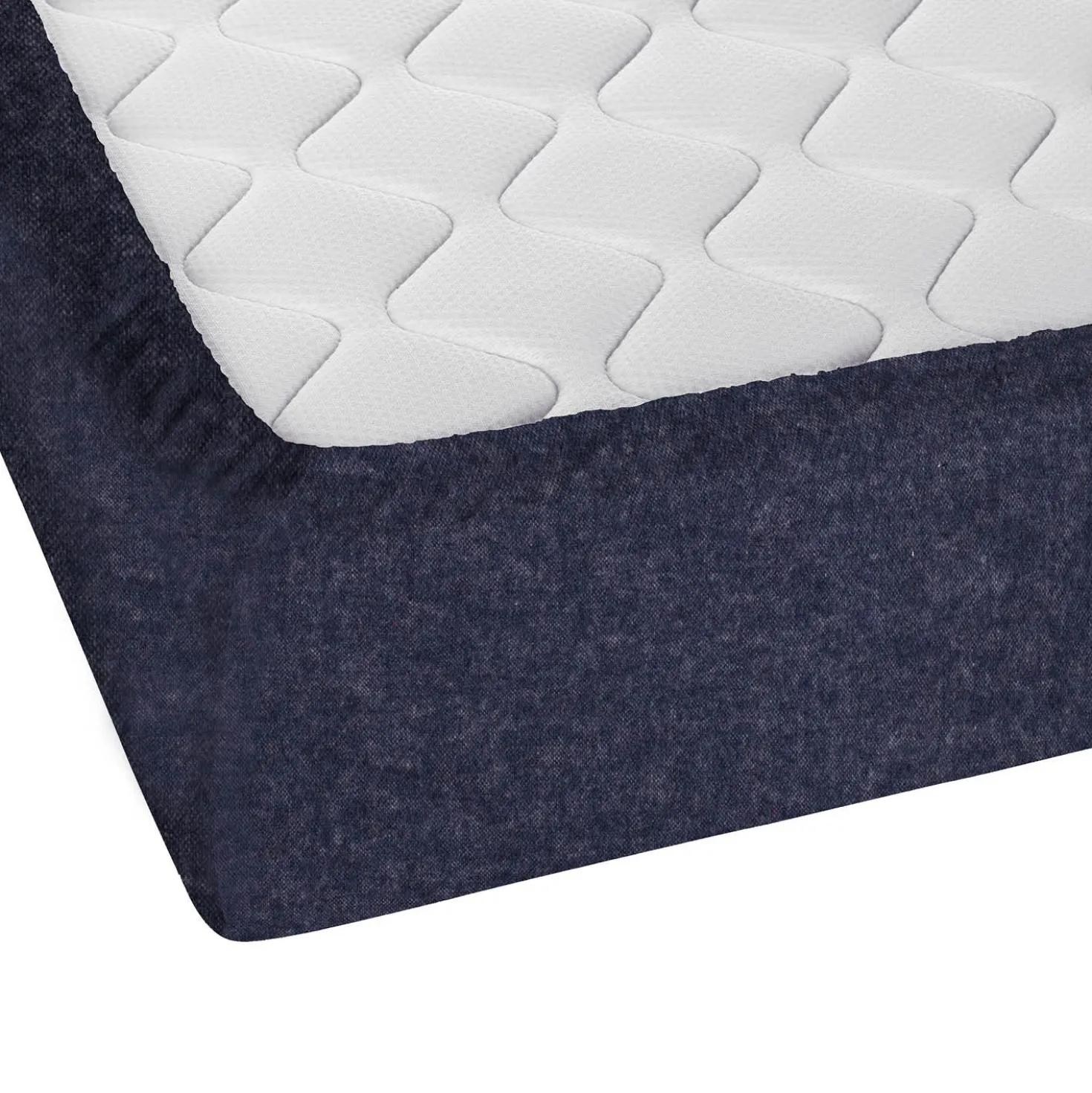 biberna Spannbetttuch Melange uni marine, 1x 140x200 cm - 160x200 cm