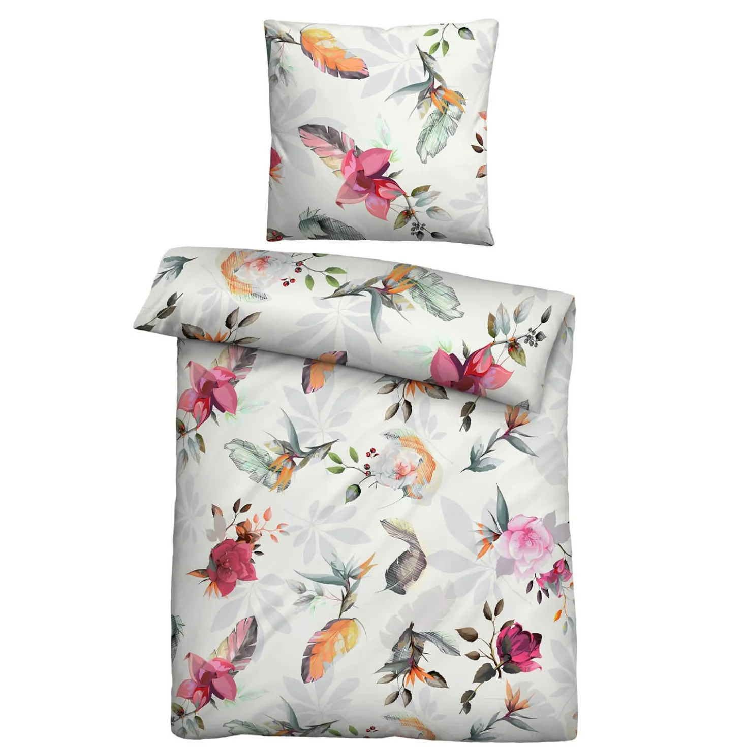 biberna Tencel Bettwäsche Frühling , 1x 135x200 cm + 1x 80x80 cm