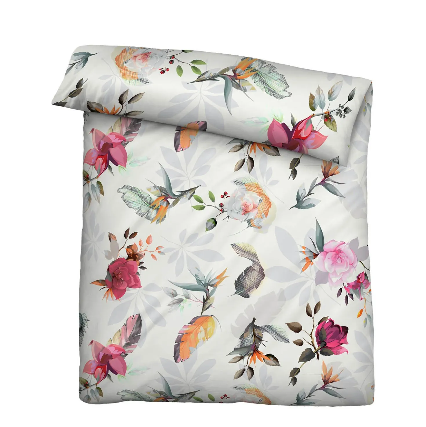 biberna Tencel Bettwäsche Frühling , 1x 135x200 cm + 1x 80x80 cm