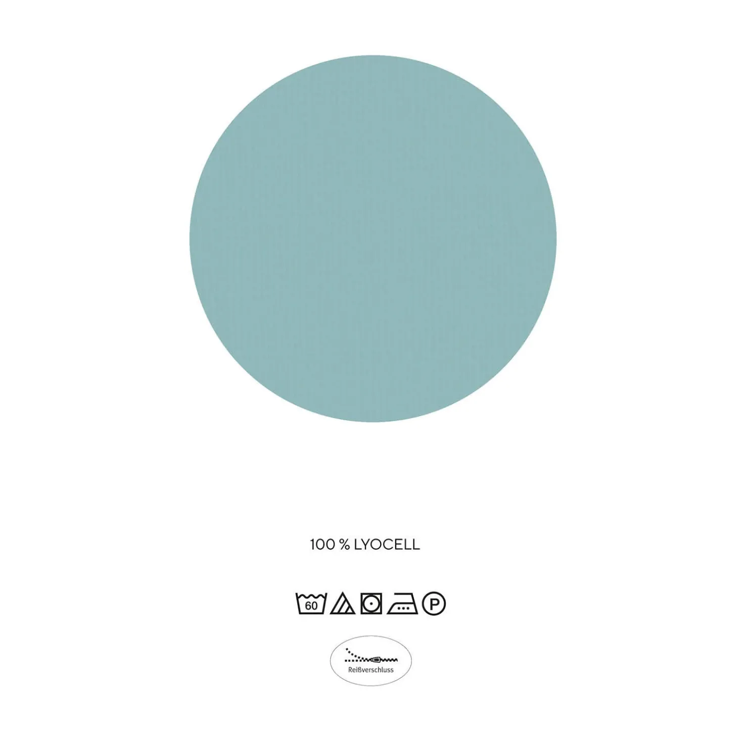 biberna Tencel Bettwäsche KREISE aqua, 1x 135x200 cm + 1x 80x80 cm